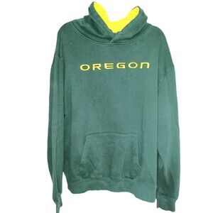 Vintage Oregon Ducks Forest Green Bright Yellow Hoodie Size XXL